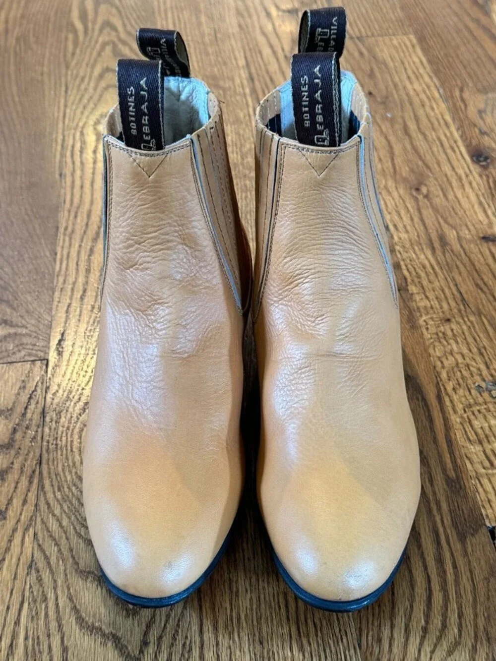 Mens Leather Chelsea Boots Size 8 Tan Cognac Spain Western Botines Cebraja Villa